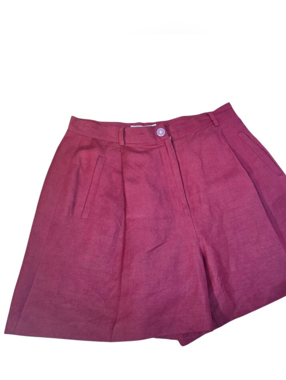Ann Taylor Shorts Linen Blend Vintage Burgundy Womens Size 12